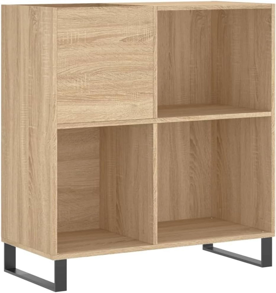 Modern Sonoma Oak Vinyl Record Cabinet – Sturdy Storage & Display Unit