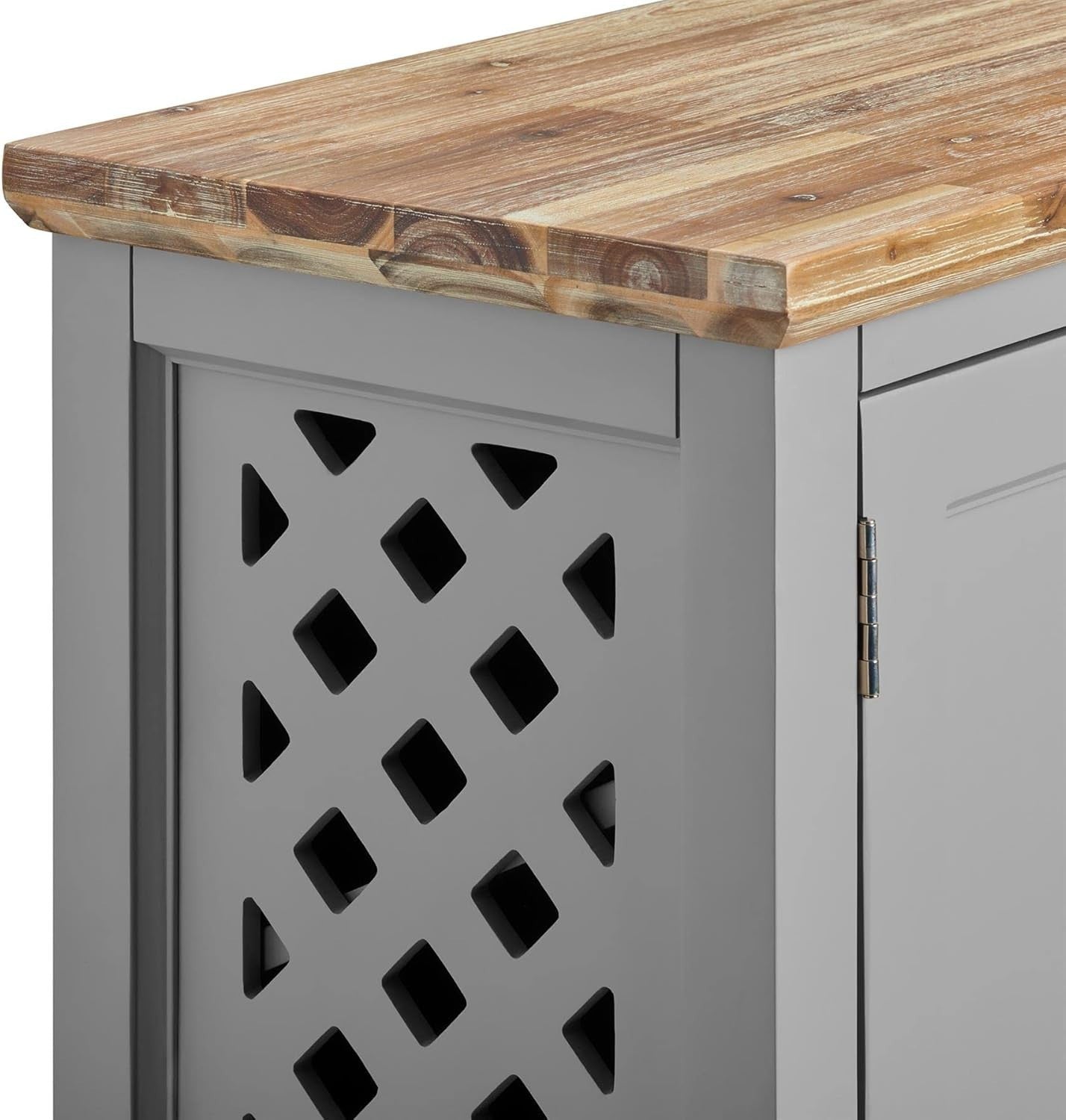 Slim Wooden Shoe Cabinet with Adjustable Shelves & Airflow Doors – Dove Grey