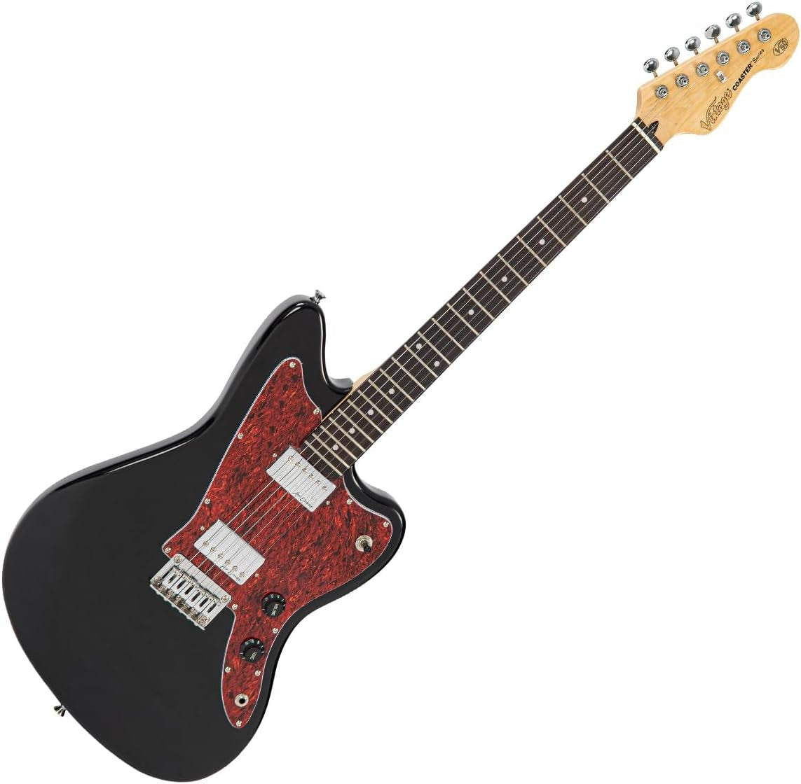 Electric Guitar Offset Style Gloss Black HH Pickups Maple Neck