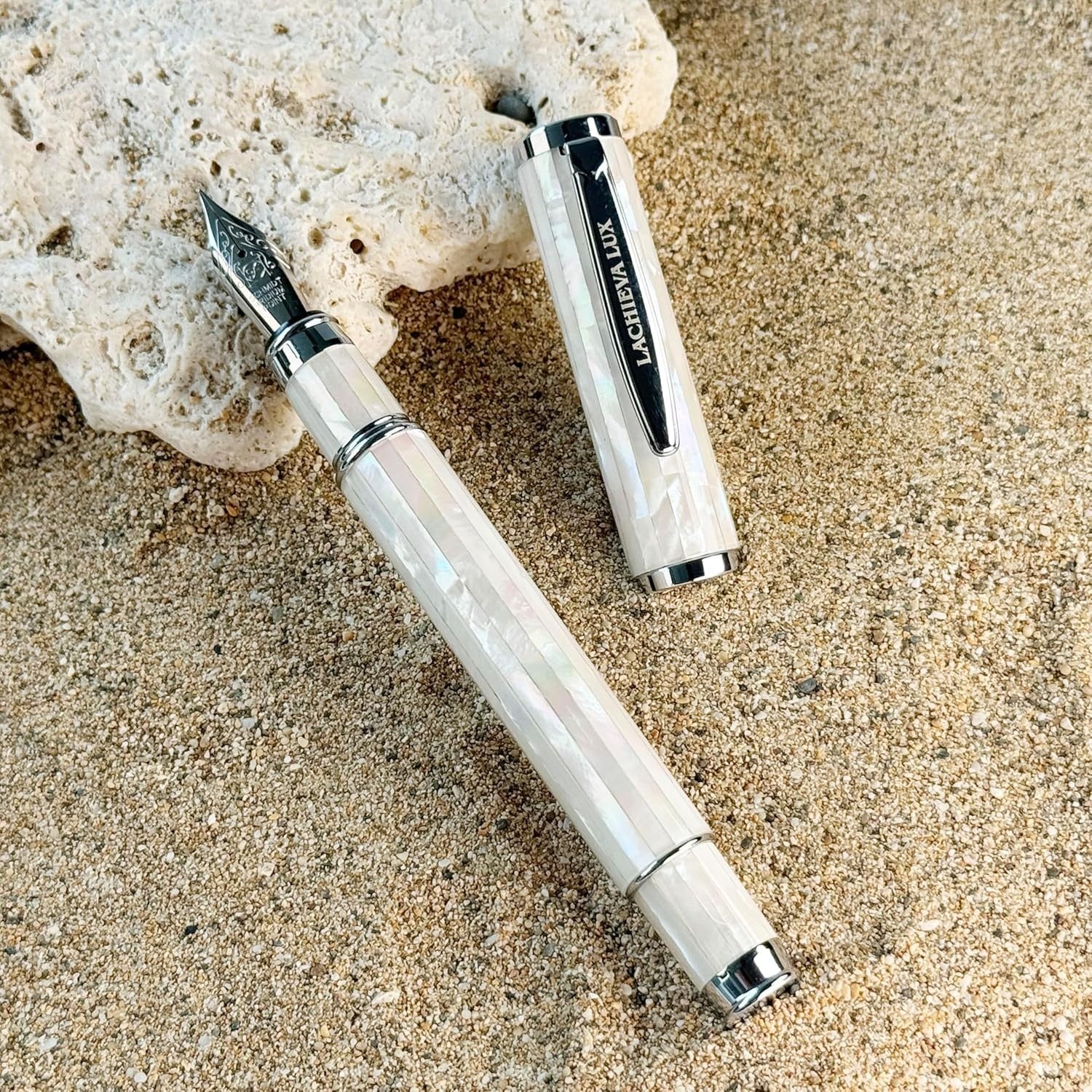 Luxury White Mother of Pearl Fountain Pen Fine Nib Gift Set4