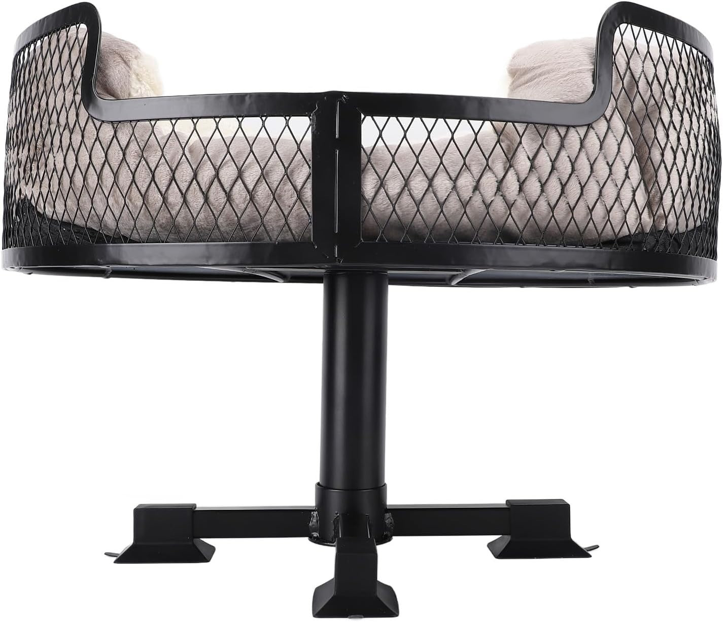 Stainless Steel Cat Desk Bed Elevated Pet Perch w/ Comfort Mat