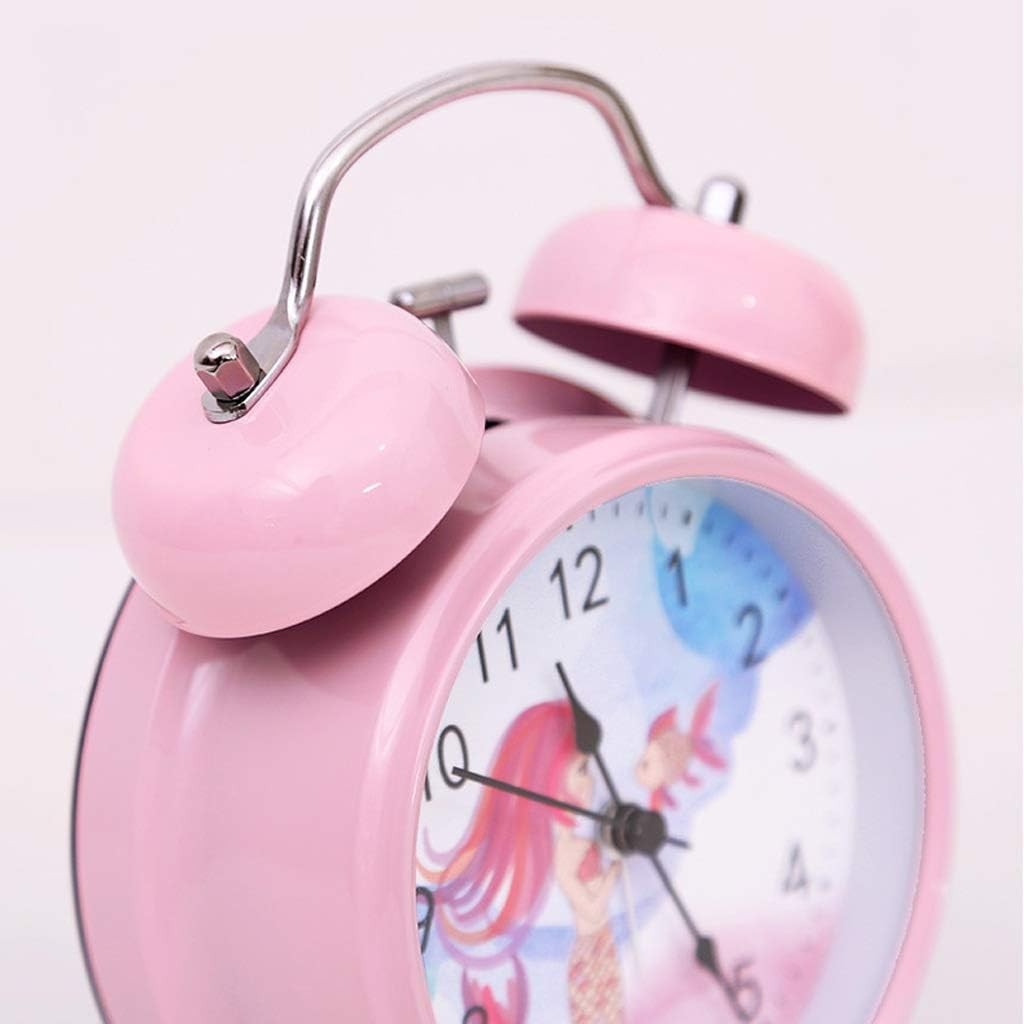 Glow Dial Twin Bell Alarm Clock Loud Silent Non Ticking Night Bedside