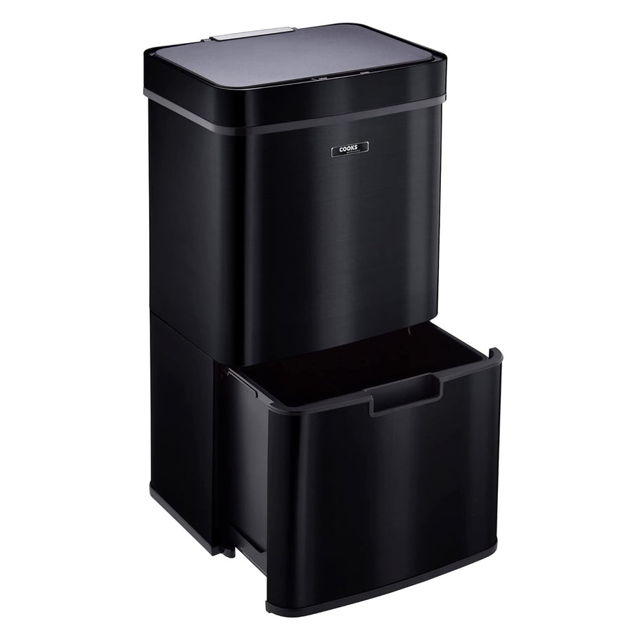 75L Dual Compartment Motion Sensor Kitchen Bin Stainless Steel