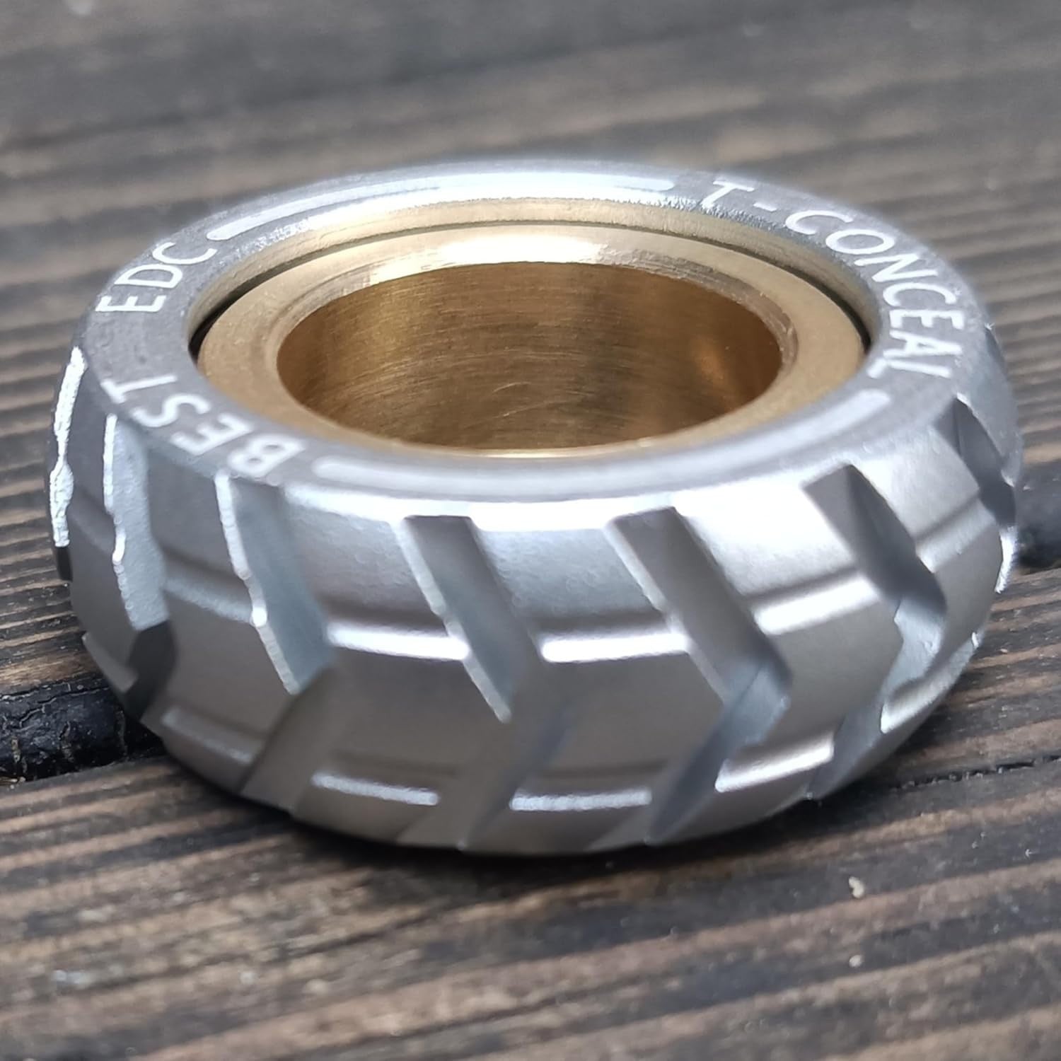 Silver Magnetic Fidget Ring Haptic Coin Stainless Steel Stress Toy