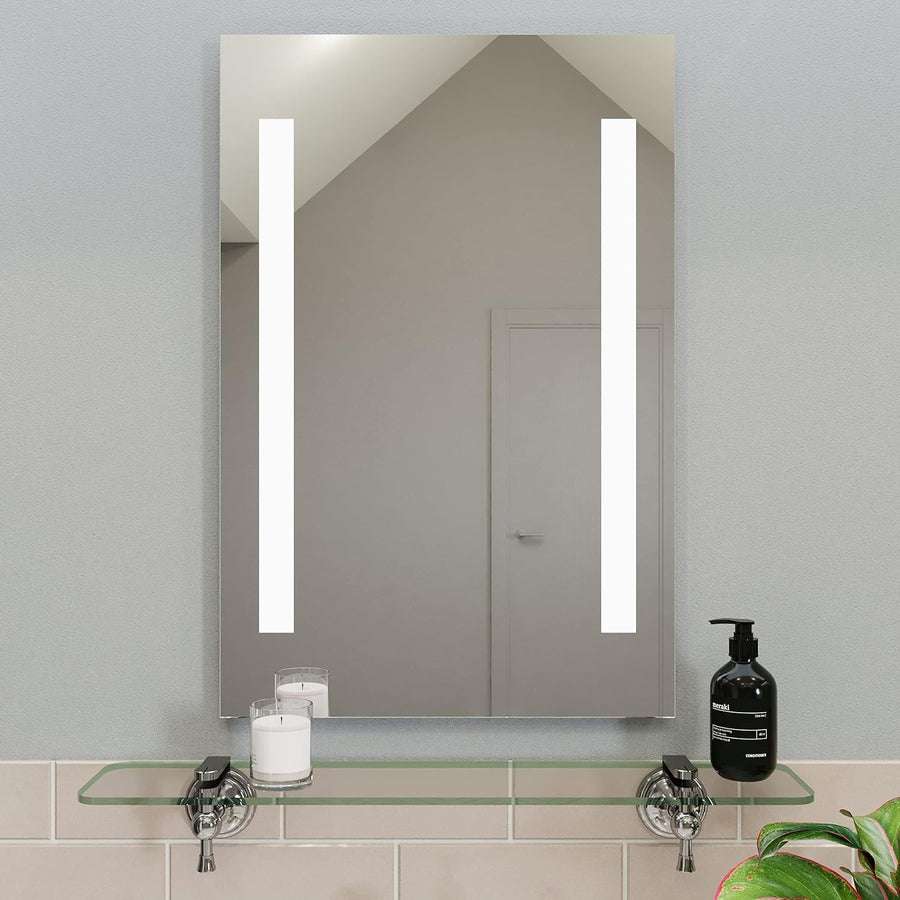 LED Bathroom Mirror 60x40cm Wall Mounted Light Up Glass Vanity