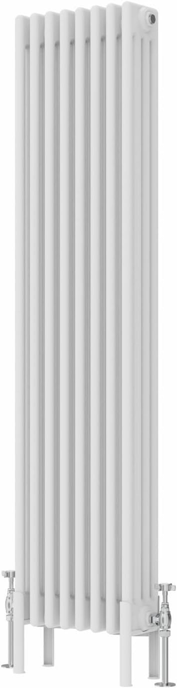White Quadruple Column Vertical Radiator 1500x380mm Bathroom