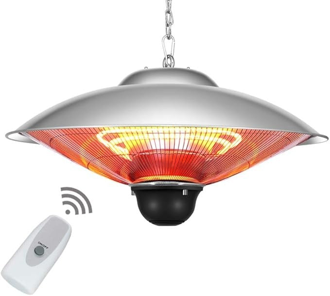 Outdoor Electric Patio Heater 3000W Infrared Carbon Tube Weatherproof Adjustable