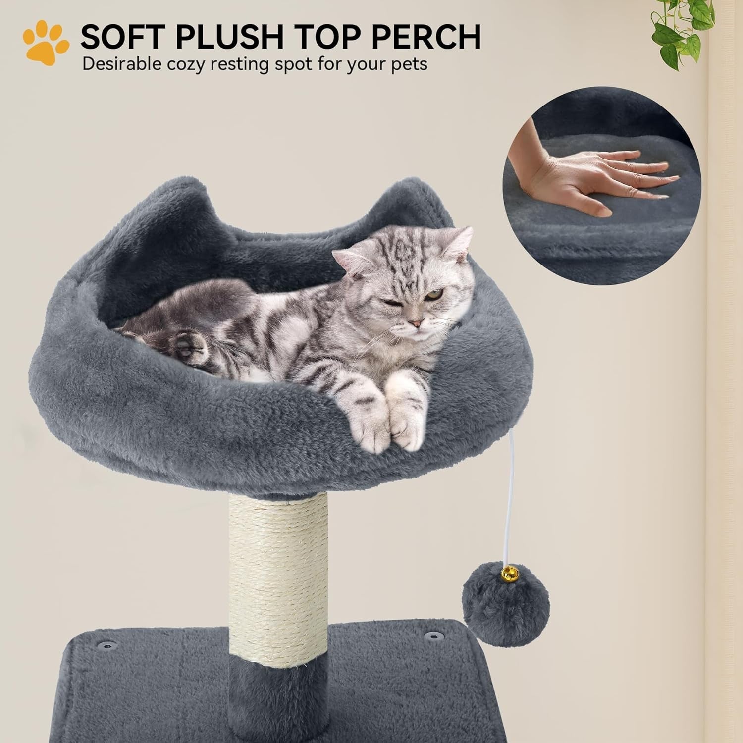 Large Cat Tree Tower 137cm Scratching Post Hammock Multi-Level XL