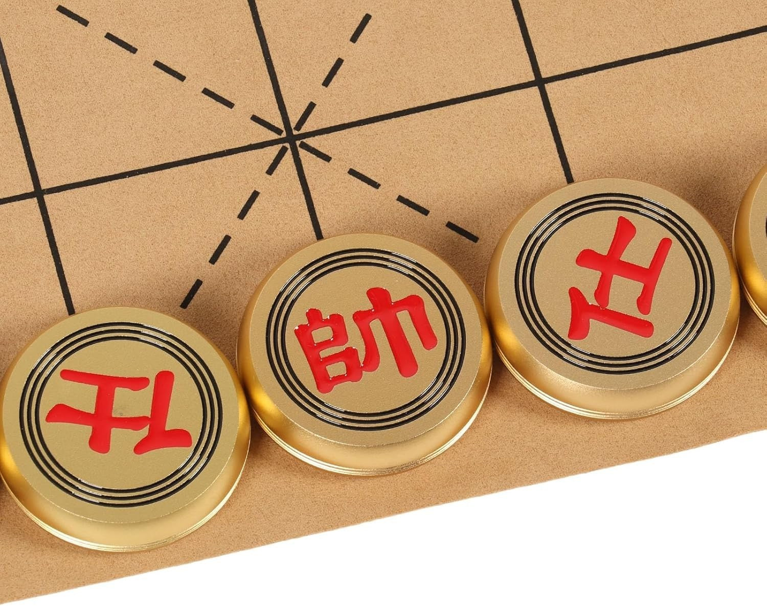 Luxury Xiangqi Chinese Chess Set Aluminum Pieces Folding Board