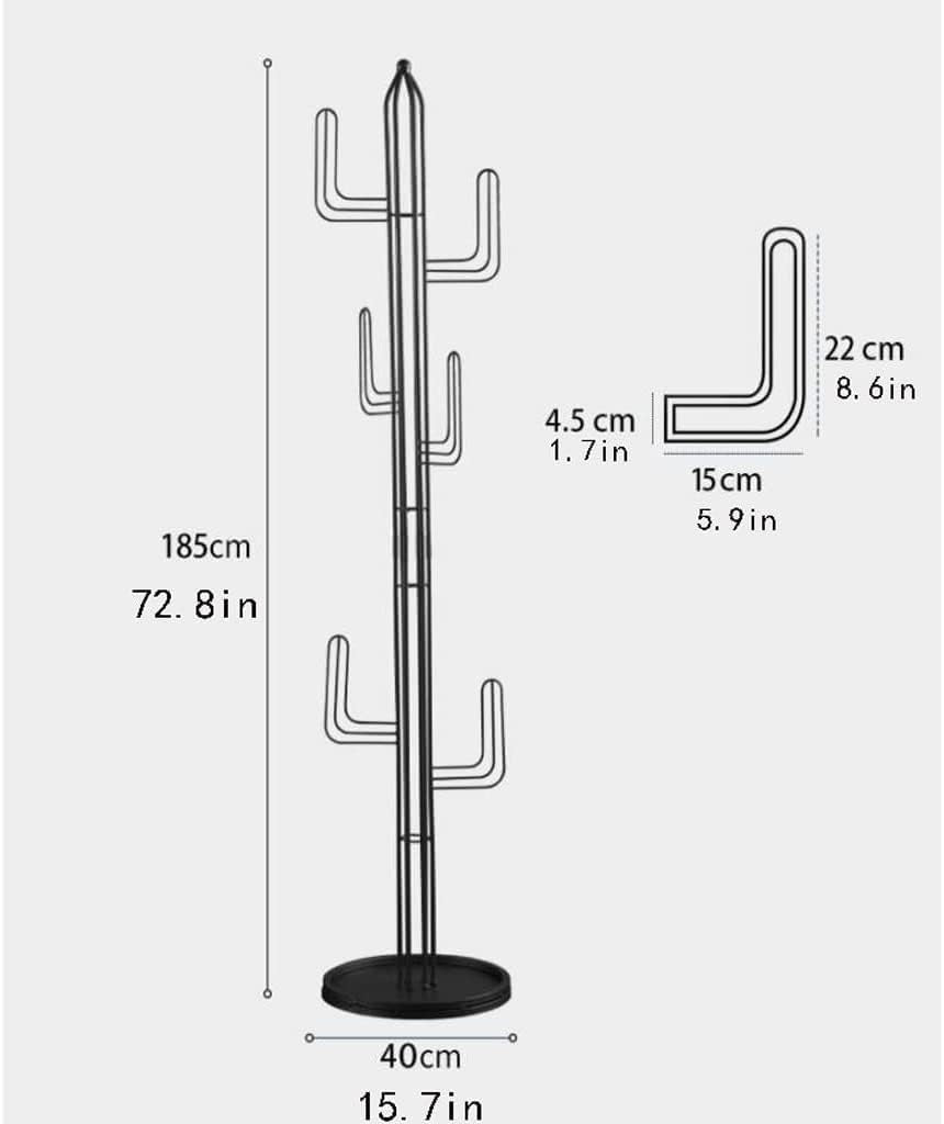 Modern Cactus Coat Rack Stand 6 Hooks | Green Freestanding Clothes & Hat Tree