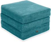 Z Bed Chair Futon Mattress Teal Fold Out Single Sofa Bed Footstool Seat