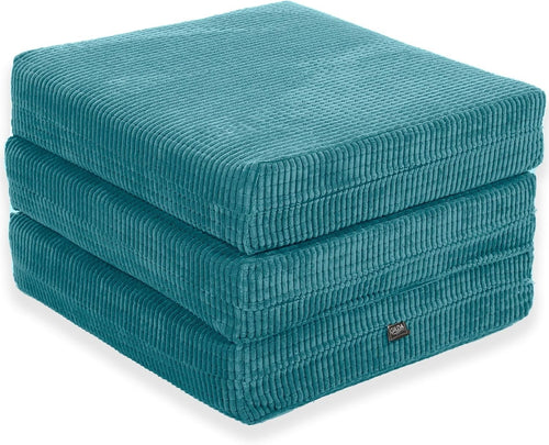 Z Bed Chair Futon Mattress Teal Fold Out Single Sofa Bed Footstool Seat