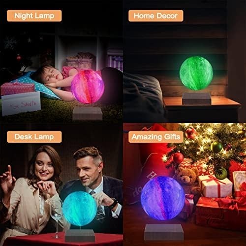 Levitating Matte Galaxy Moon Lamp 16-Color Floating LED Light with Remote