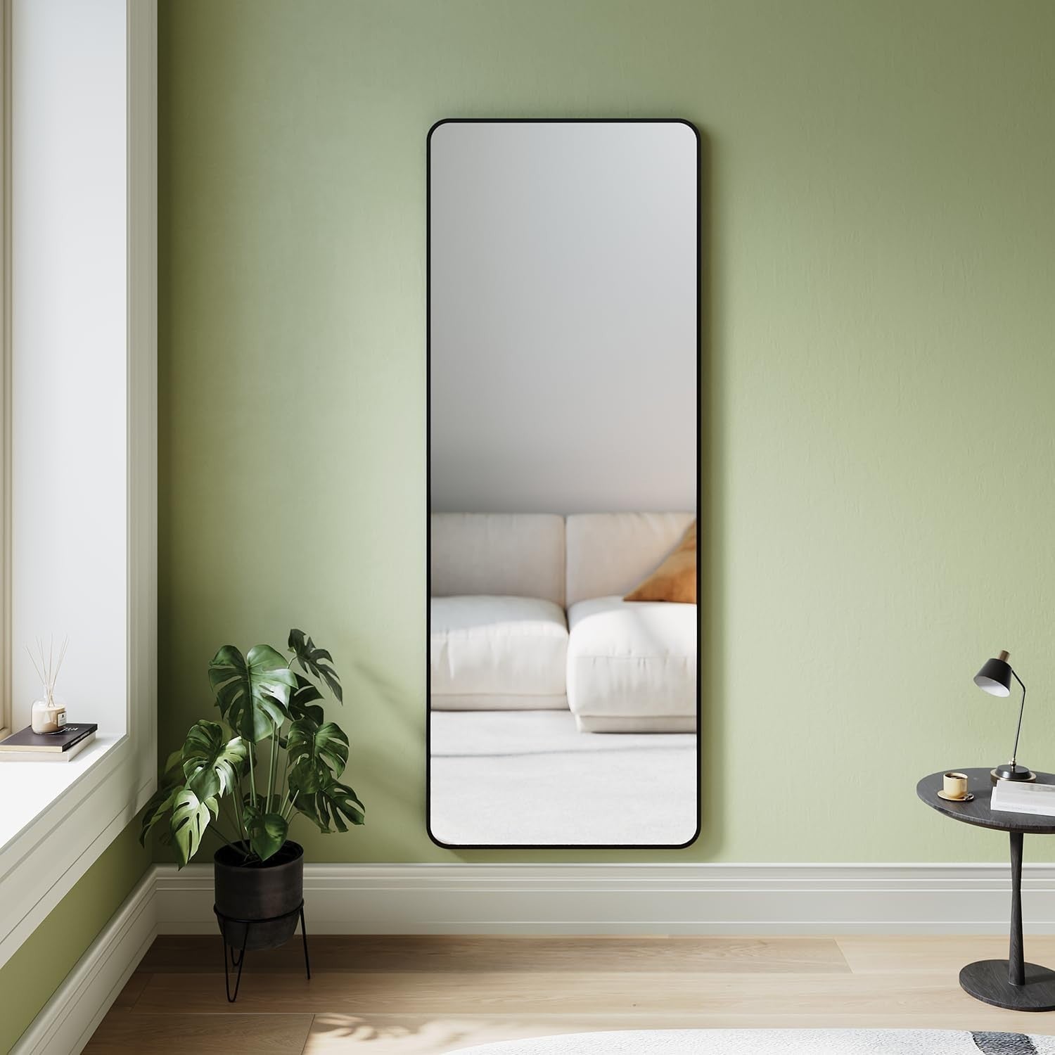 Full Length Floor Mirror 160x60cm with Aluminum Frame – Wall Mount & Leaning