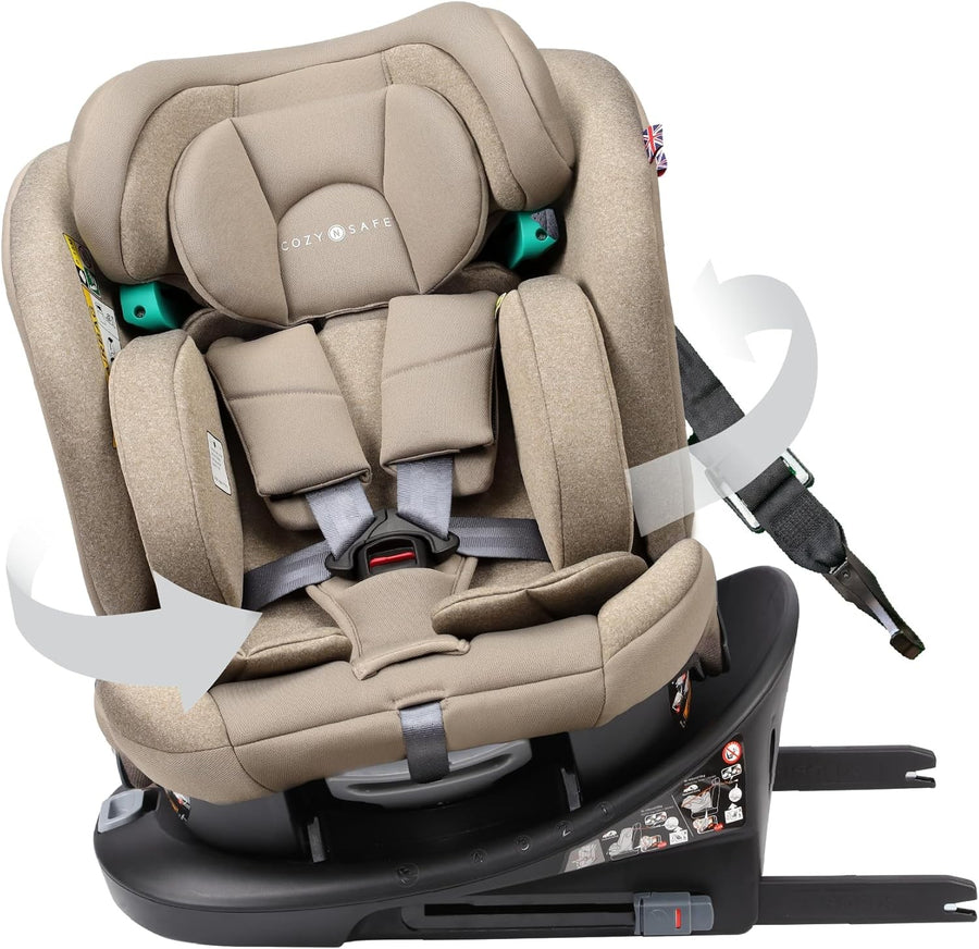 360° Rotating i-Size Child Car Seat ISOFIX 40–150cm All-in-One Safety