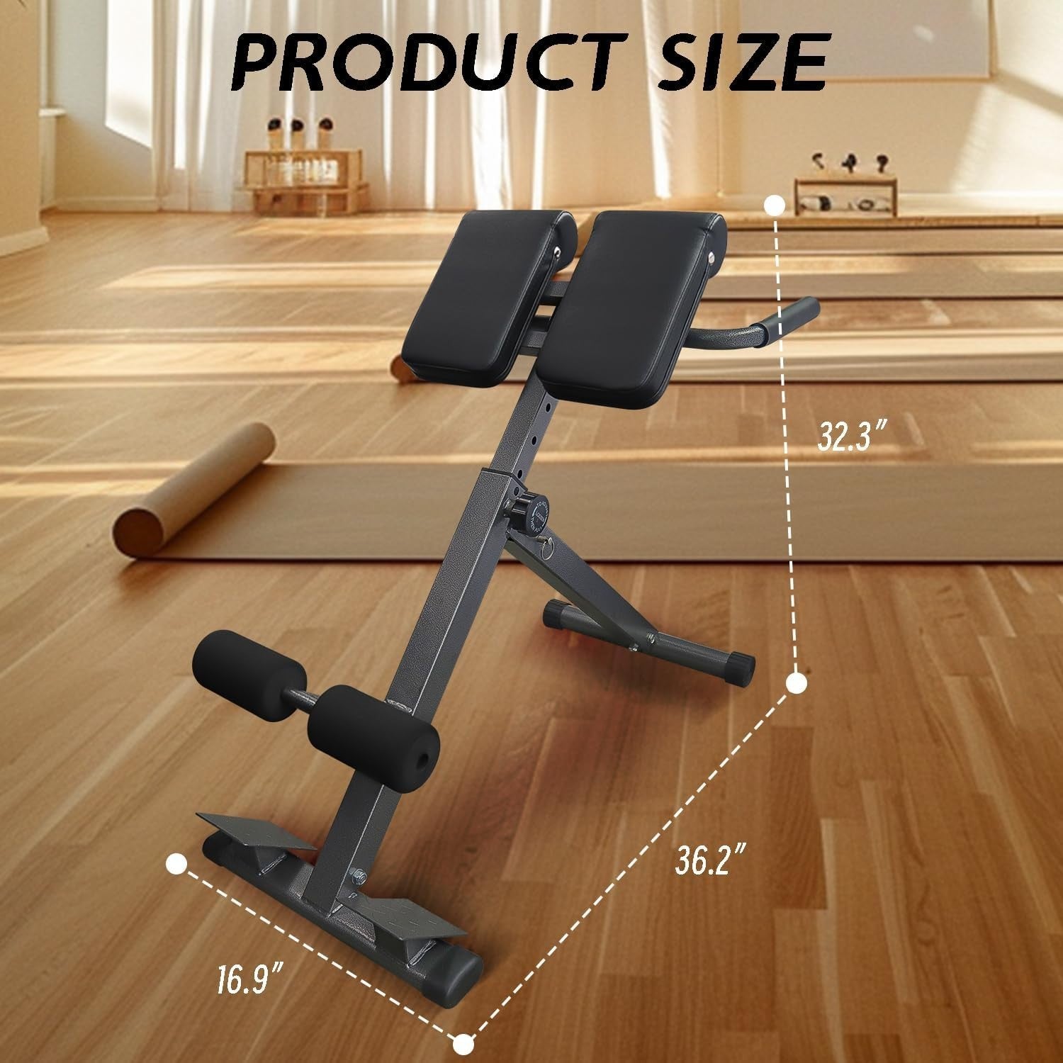 Foldable Hyperextension Roman Chair Adjustable Back Extension Home Gym