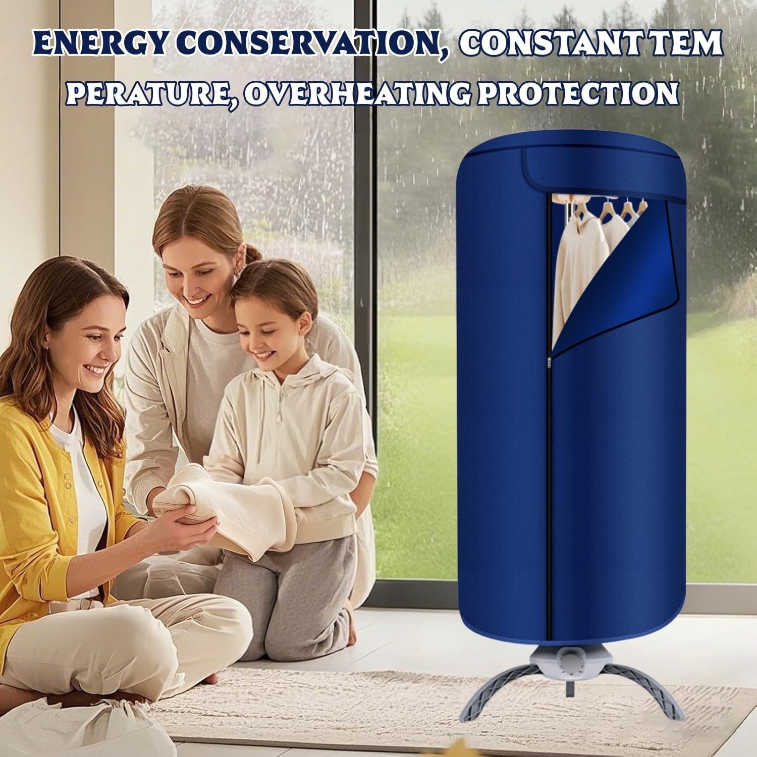 Electric Clothes Dryer 900W 2 Tier Heated Airer 12kg Portable Indoor