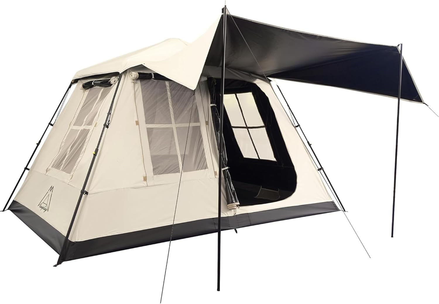Beige/Black 2-4 Person Instant Cabin Family Camping Tent – Waterproof & Spacious