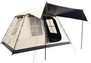 Beige/Black 2-4 Person Instant Cabin Family Camping Tent – Waterproof & Spacious