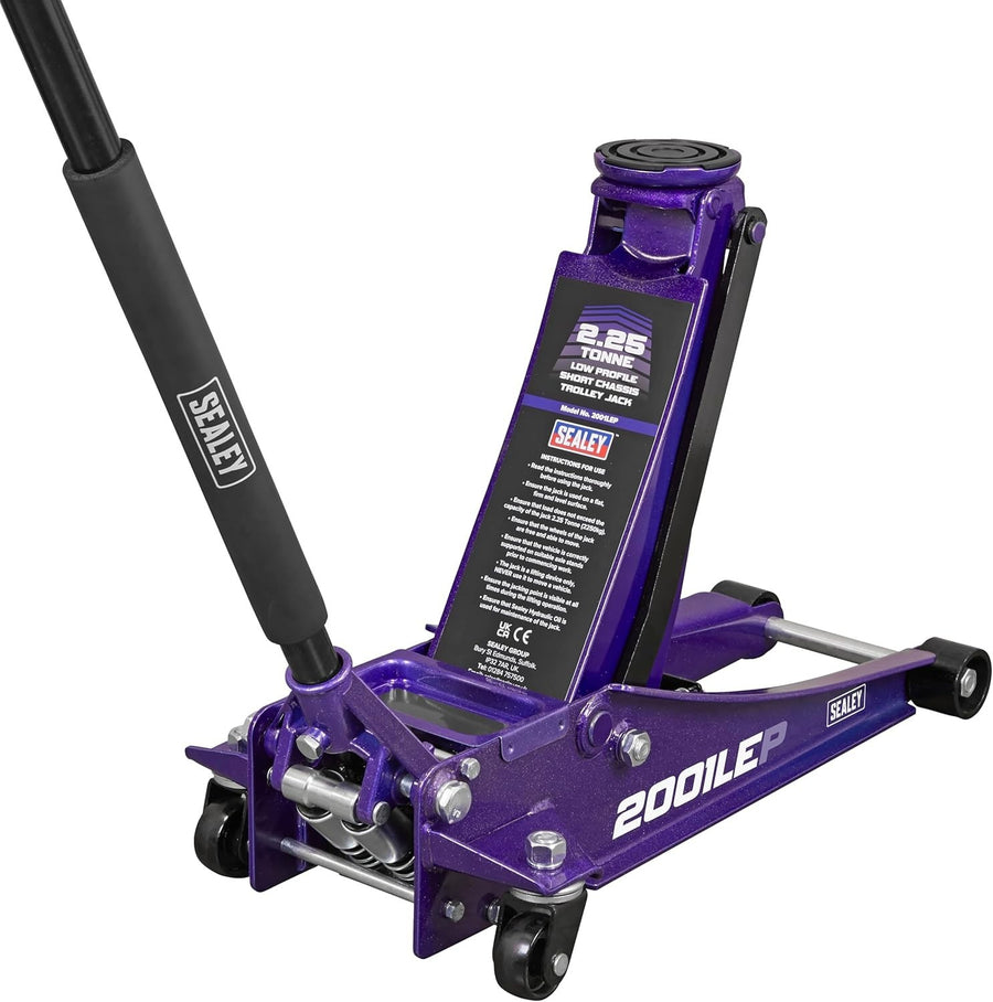 2.25 Ton Low Profile Trolley Jack Rocket Lift 73–495mm Heavy Duty Purple