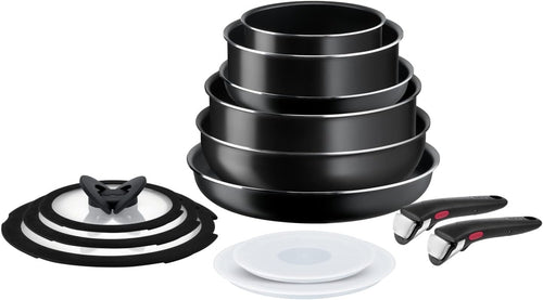 13pcs Non Stick Pots & Pans Cookware Set Stackable Easy Clean Removable Handle
