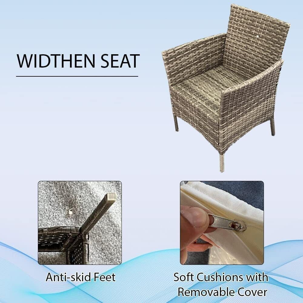 4 Seater Rattan Garden Furniture Set Outdoor Sofa Chairs Table Cushions