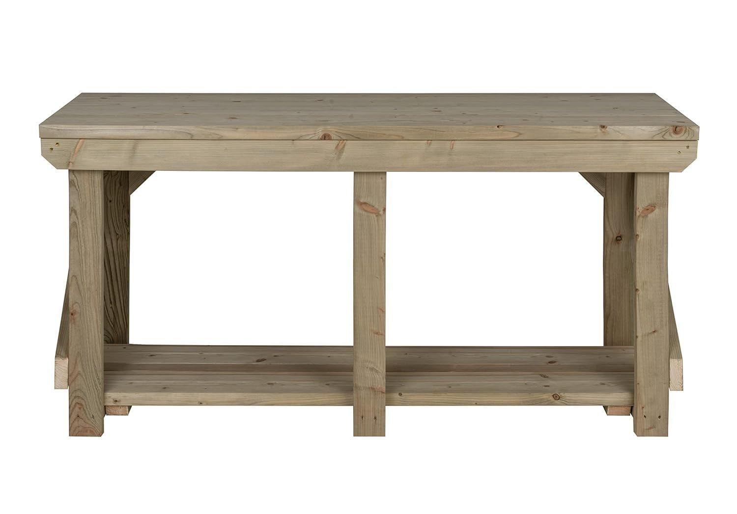 Pressure Treated Wood Workbench 9ft Heavy Duty 270x64x90cm Garage Table