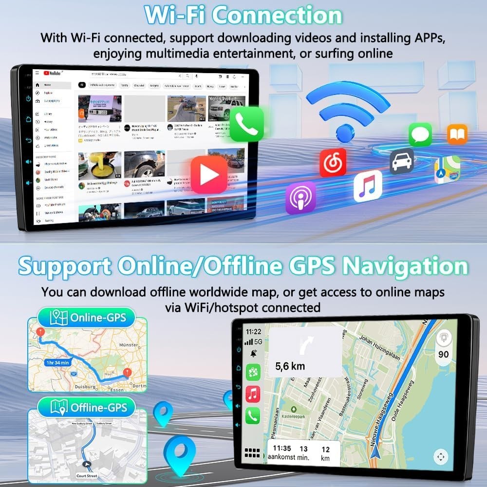 10" Android 14 Car Stereo Ford Transit Custom GPS WiFi Carplay Auto