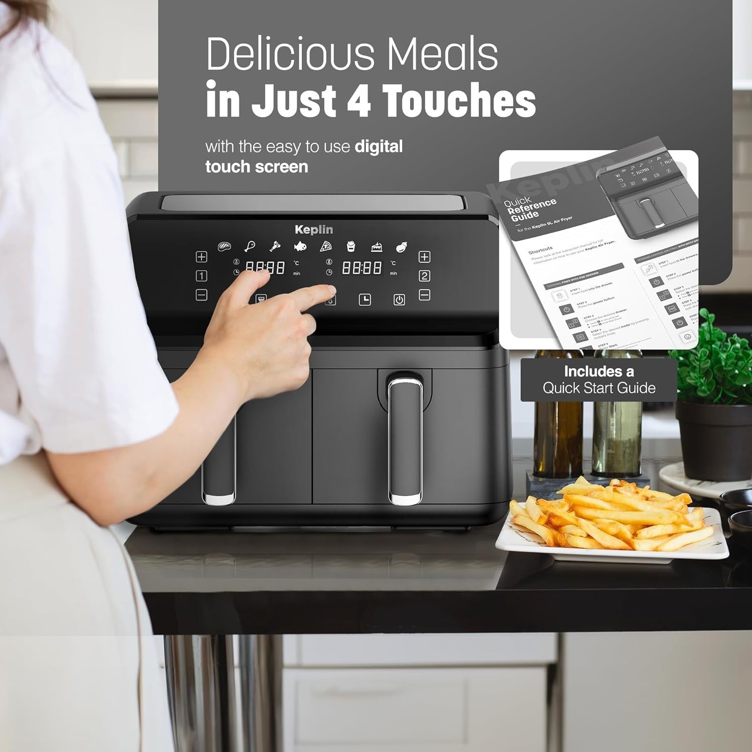 9L Dual Zone Digital Air Fryer | 6-in-1 | Extra-Large Capacity