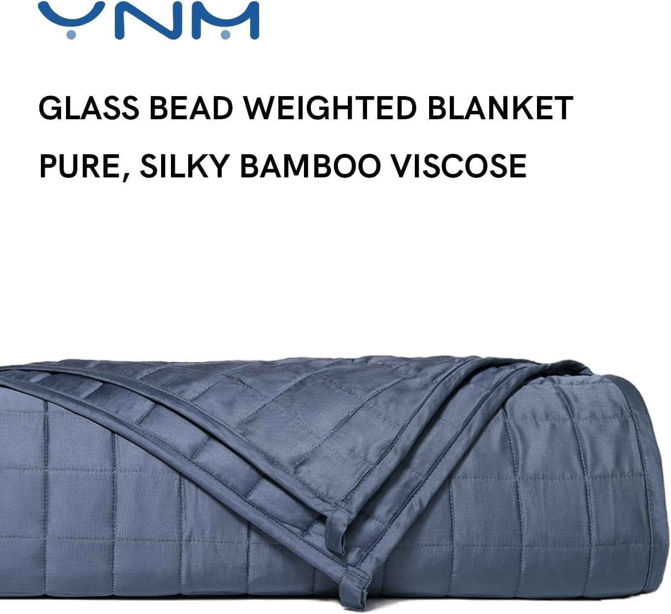 9kg Cooling Weighted Blanket, Blue Grey Bamboo 152x203cm for Sleep & Relaxation