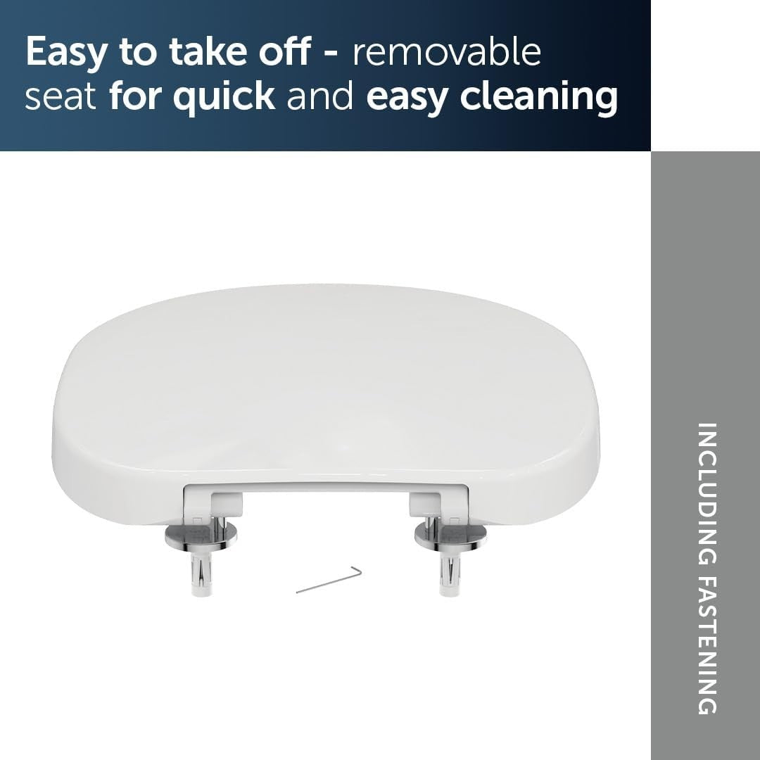 Connect Toilet Seat White Wrapover Durable Duroplast Quick Release