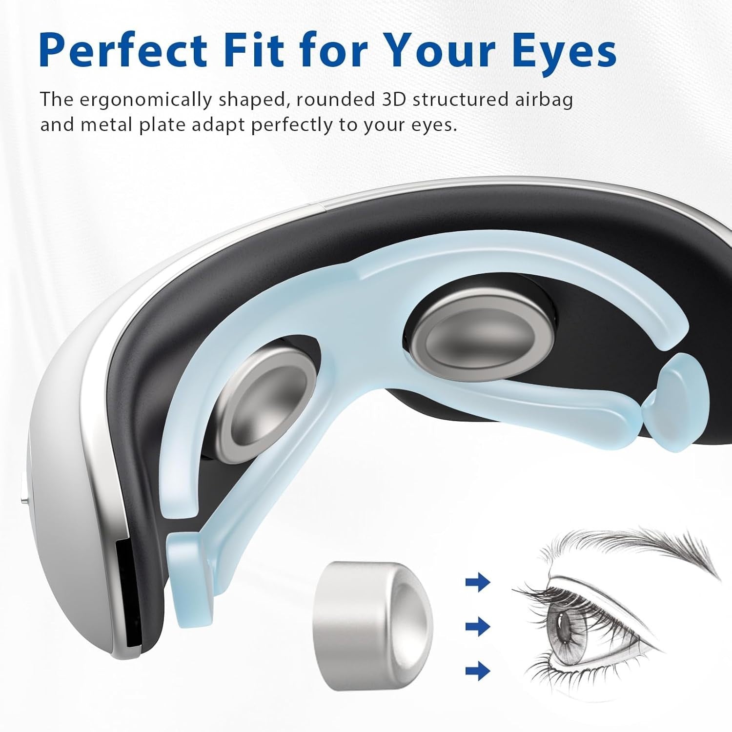 Hot Cold Eye Massager Air Compression Bluetooth Heat Cooling Relief