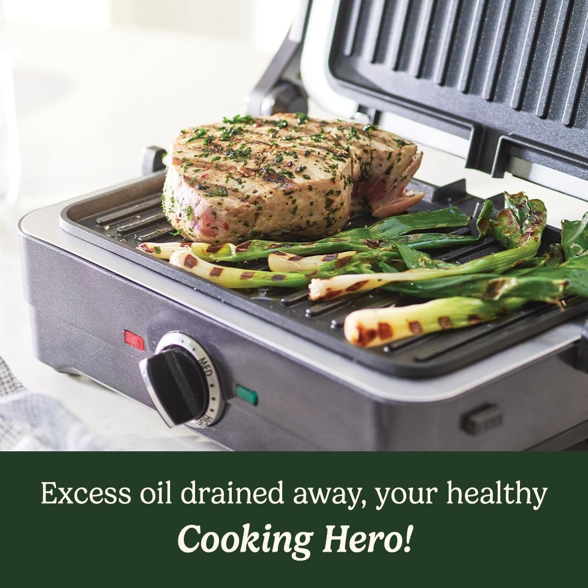 2-in-1 Panini Press Sandwich Maker Grill 1000W Deep Fill Plates