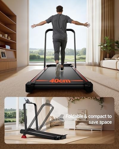 4-in-1 Foldable Incline Treadmill 15%, 8km/h, 2.5HP, Under-Desk Home Office