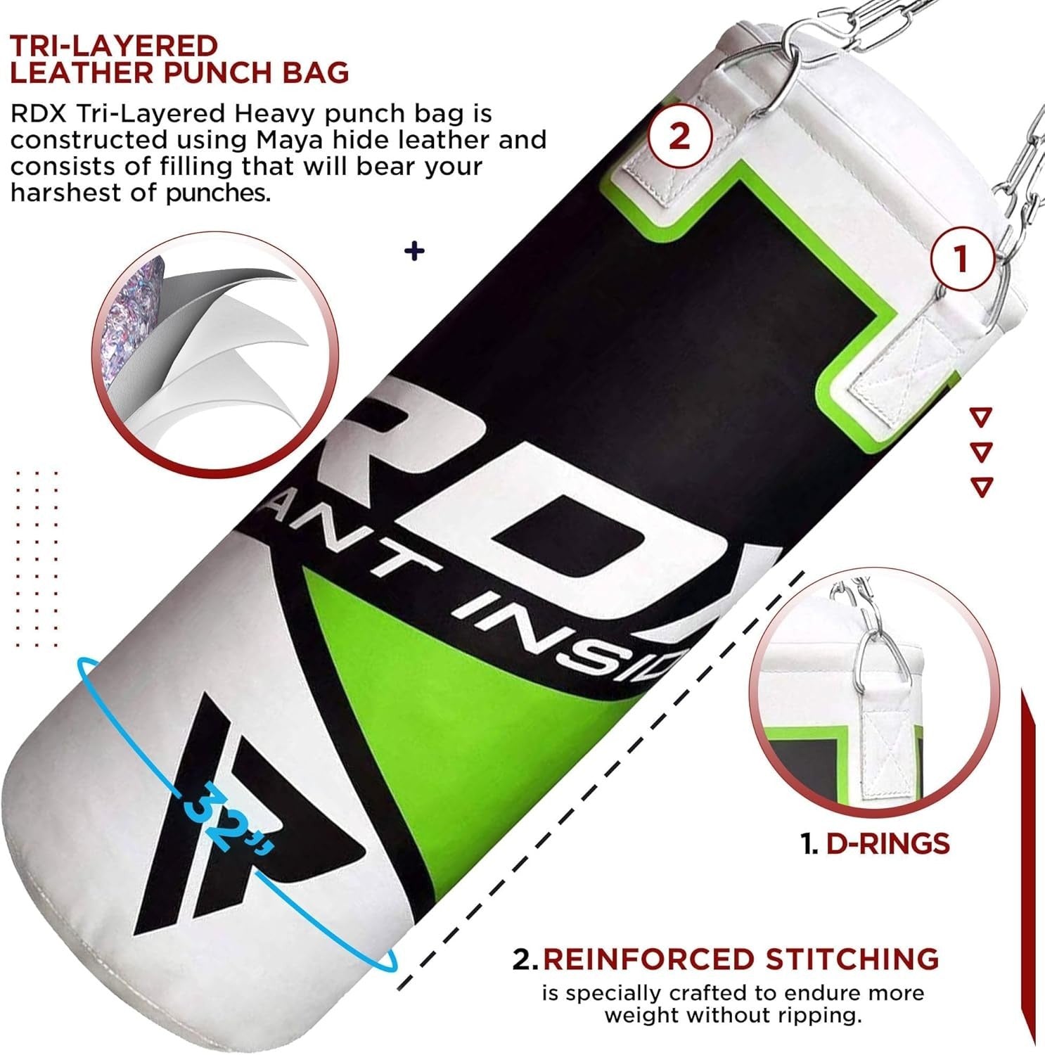 Kids Filled Punching Bag 2FT Boxing Set Gloves Chain Junior MMA