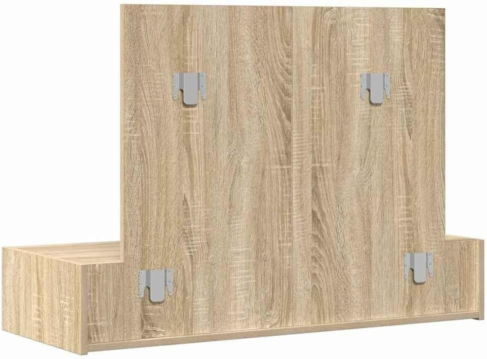 Modern Sonoma Oak Dressing Table Vanity Desk Mirror Drawer Makeup Storage