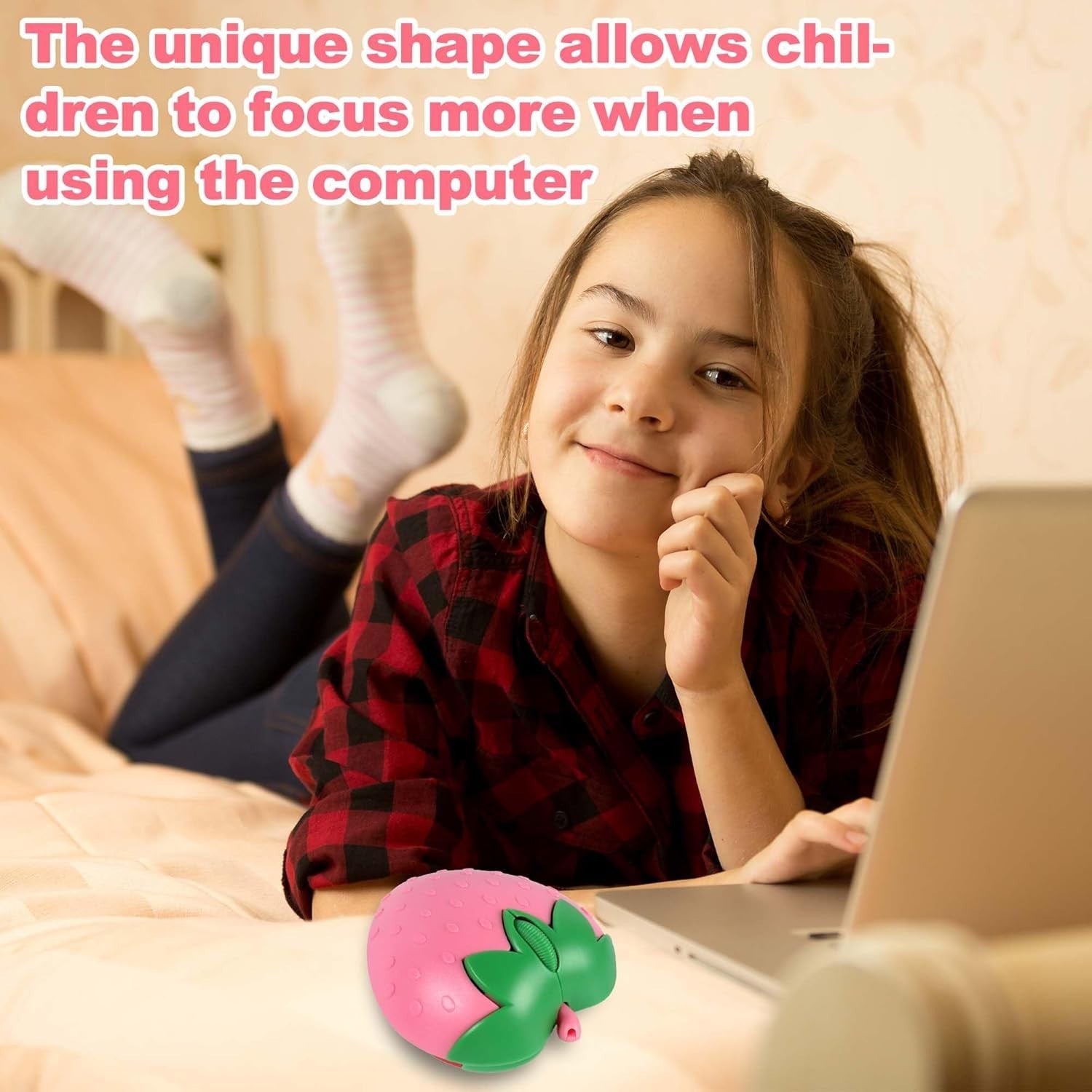 Wireless Bluetooth Mouse Cute Strawberry Silent 2.4G Dual Mode