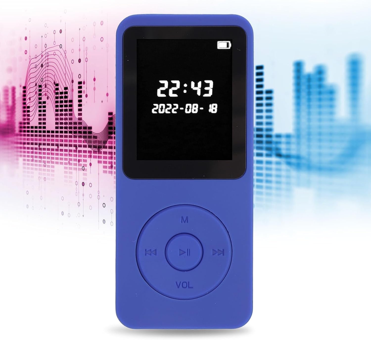 Kids MP3 Player Bluetooth 5.0 1.77" LCD Speaker FM 64GB Blue