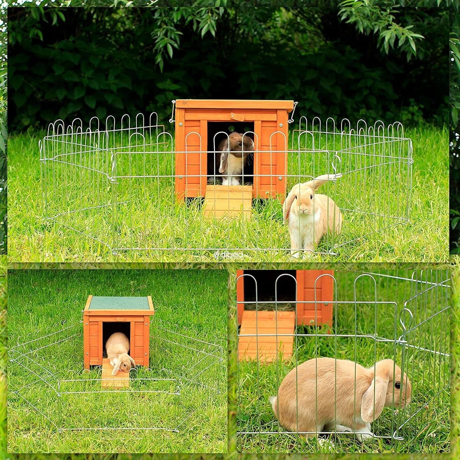 Wooden Rabbit Hutch Indoor Outdoor Weatherproof Small Pet House