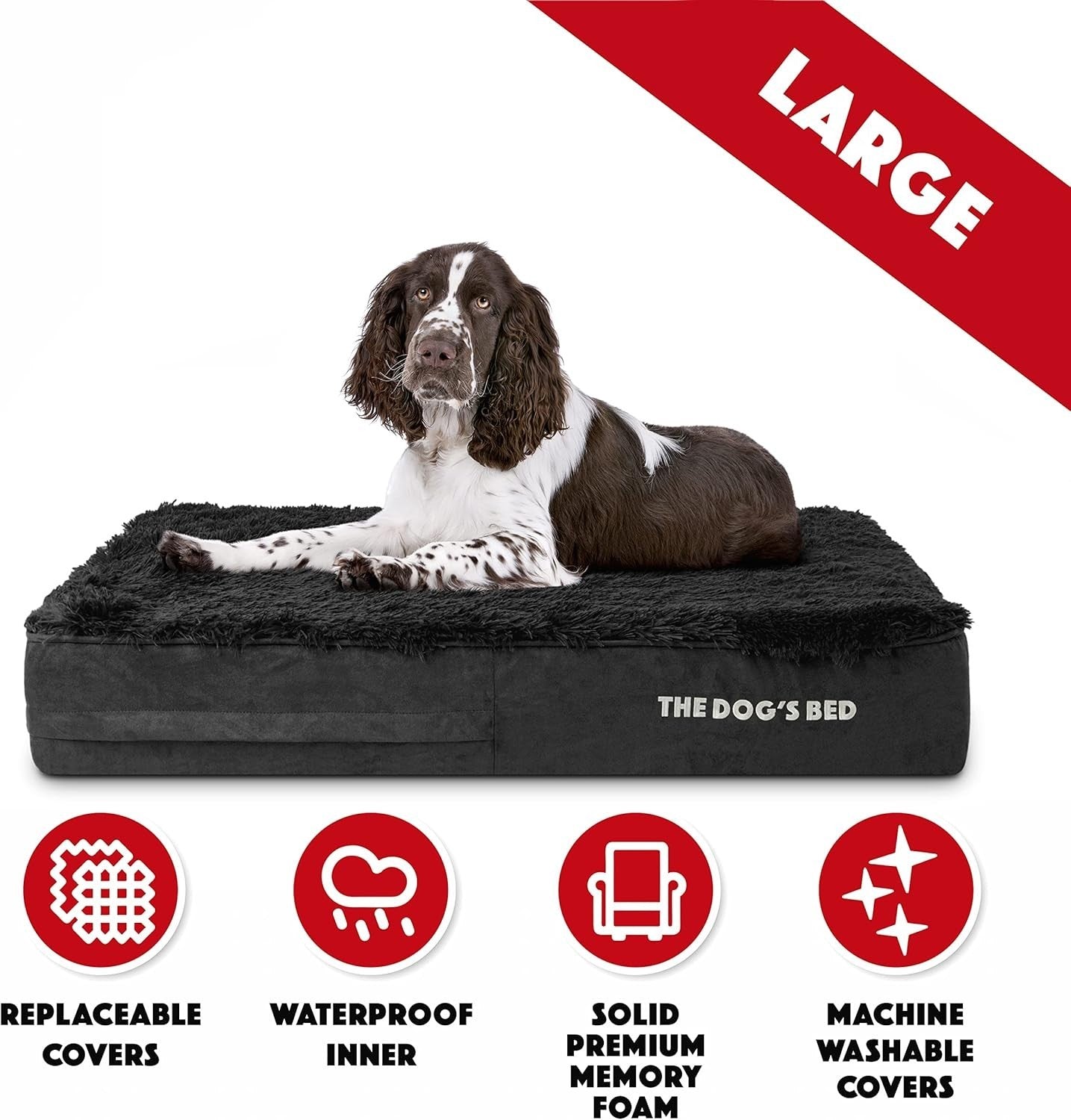 Large Orthopedic Memory Foam Dog Bed 101x64x15cm Plush