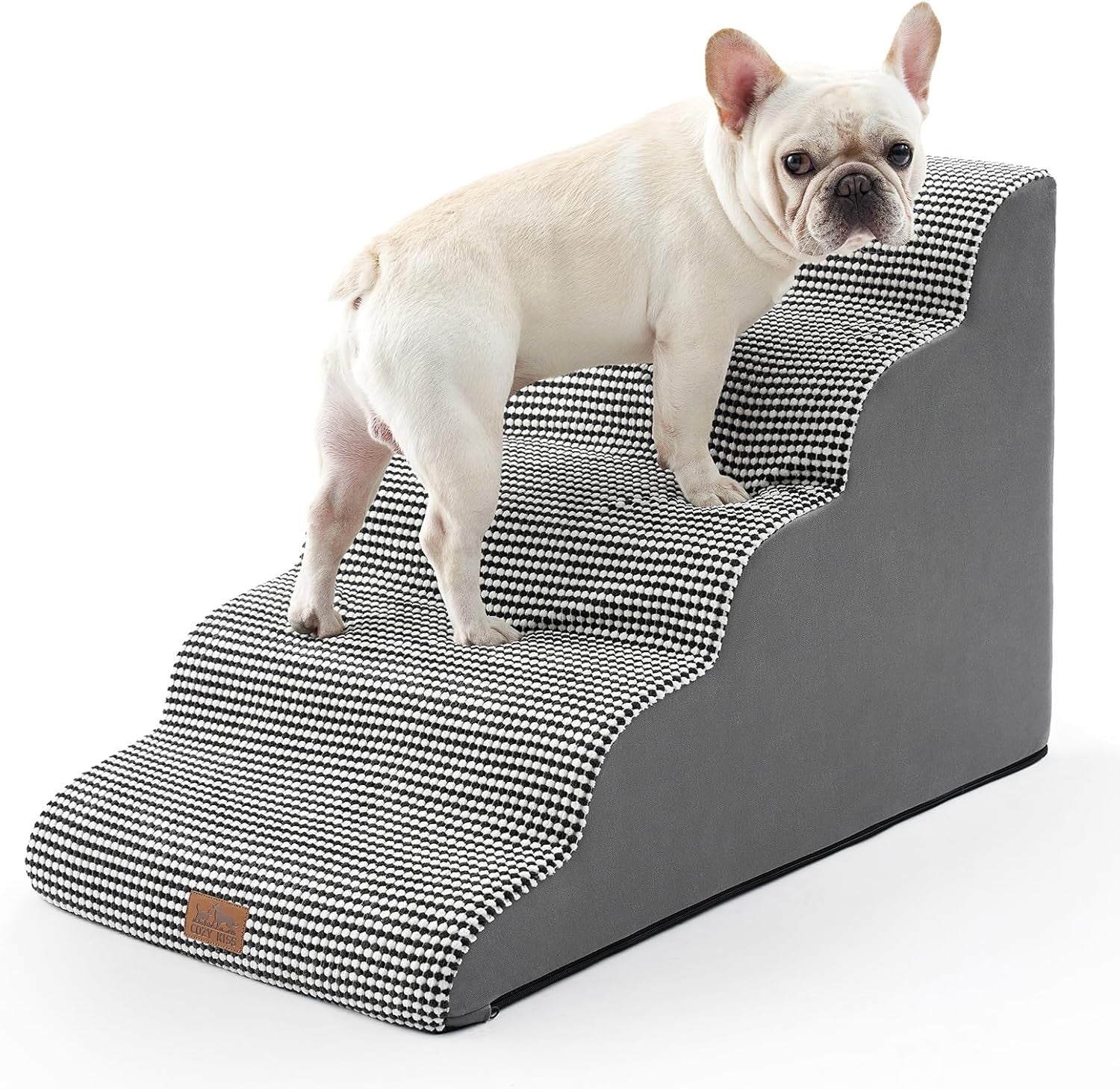 5‑Tier Wide Foam Dog & Cat Stairs 19.7×33×22.4 in – Leakproof Ramp Steps