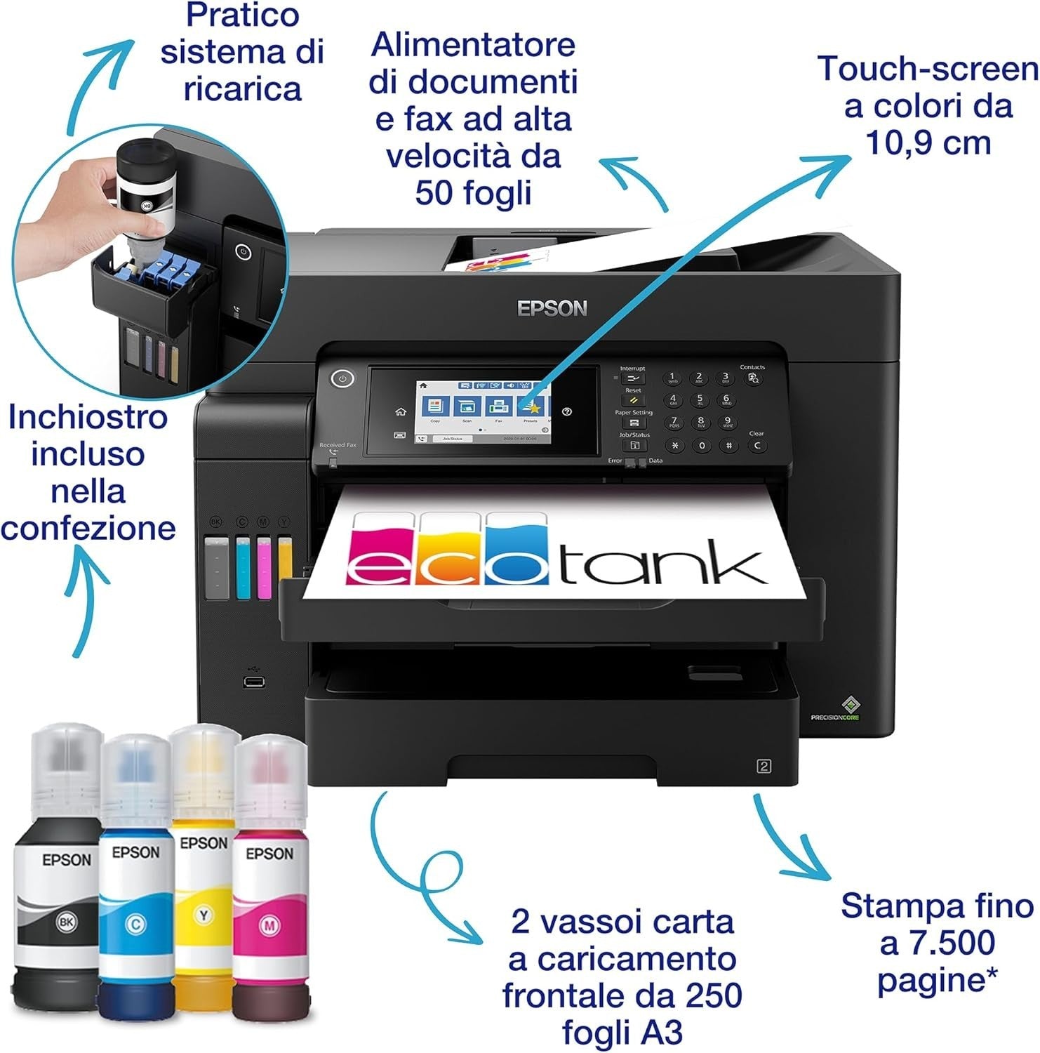 A3+ Wi-Fi Ethernet Ink Tank Printer – Fast Colour & Mono Printing