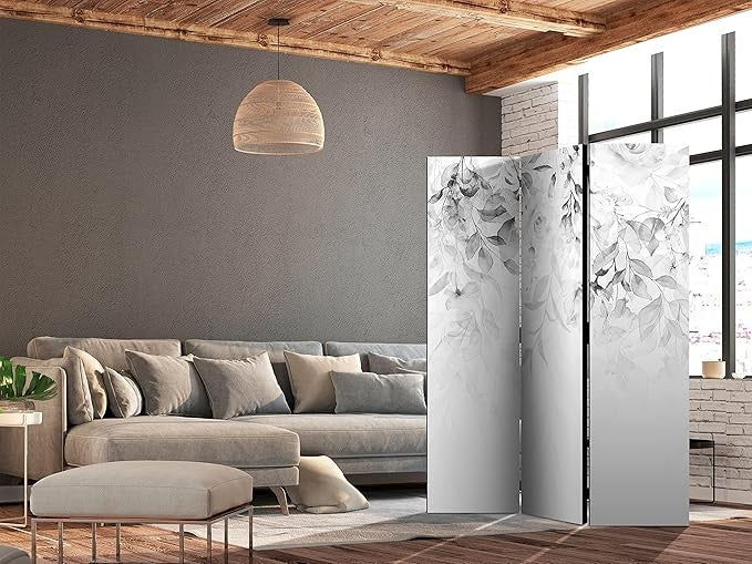 White Leaf Acoustic Room Divider 135x172cm Double Sided Folding Screen