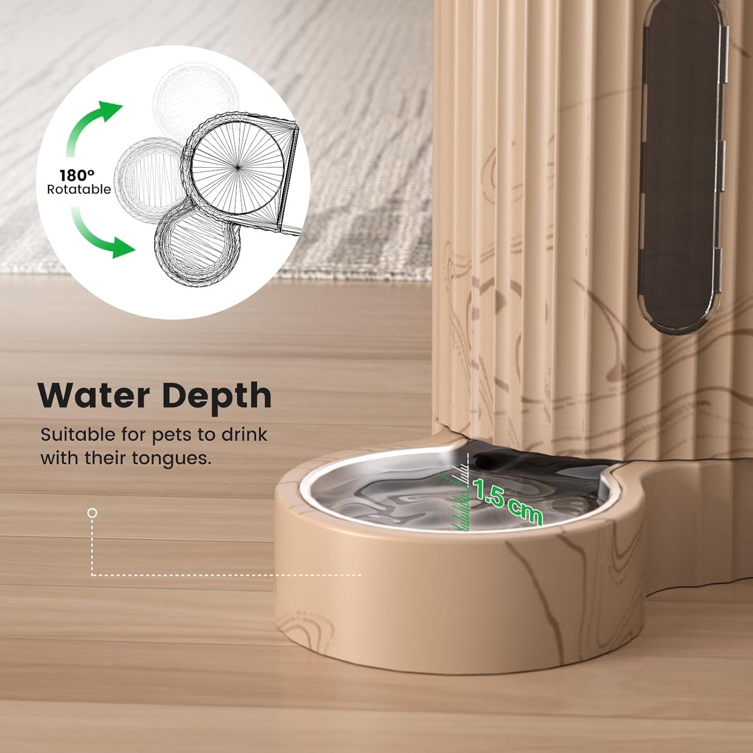 Automatic Pet Food Water Station 3L Gravity Feeder Stainless Bowl