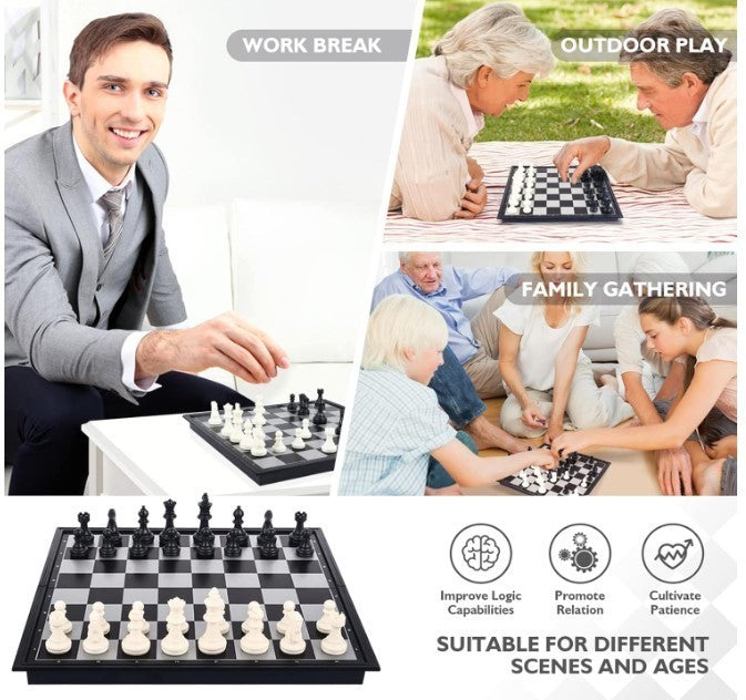 Travel Magnetic Chess Set | Folding Portable Board Game | Kids & Adults Strategy