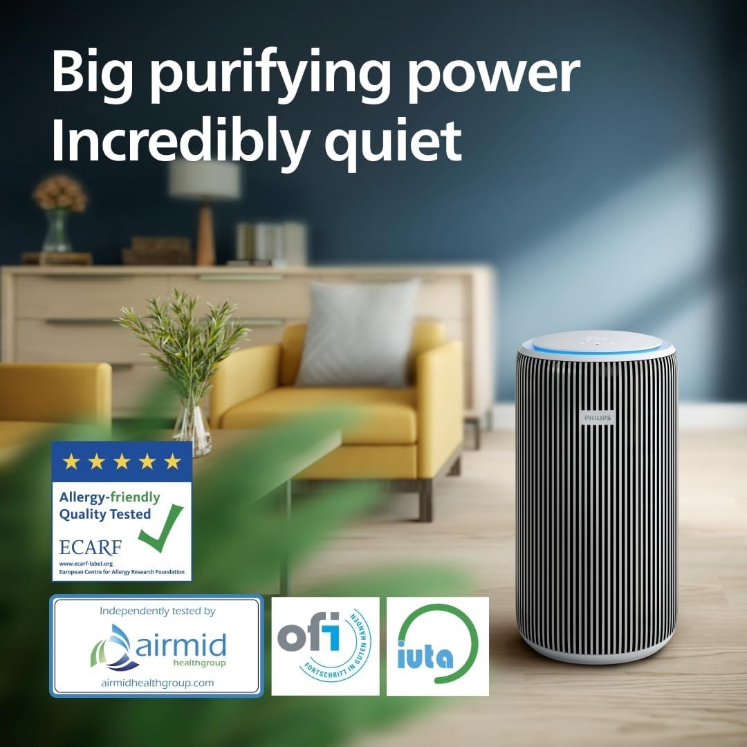 HEPA Air Purifier CADR 520m³/h Large Room 135m² Ultra Quiet Allergy
