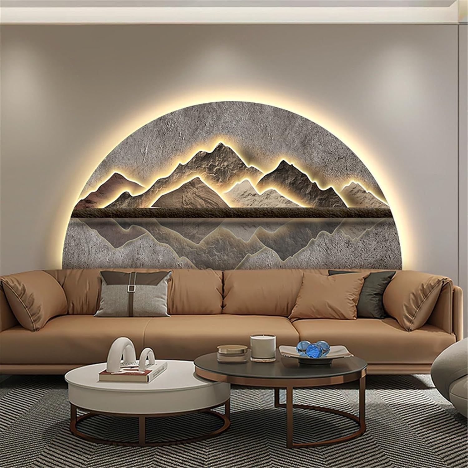 LED Mountain Landscape Wall Art 140x70cm 3D Light Decor