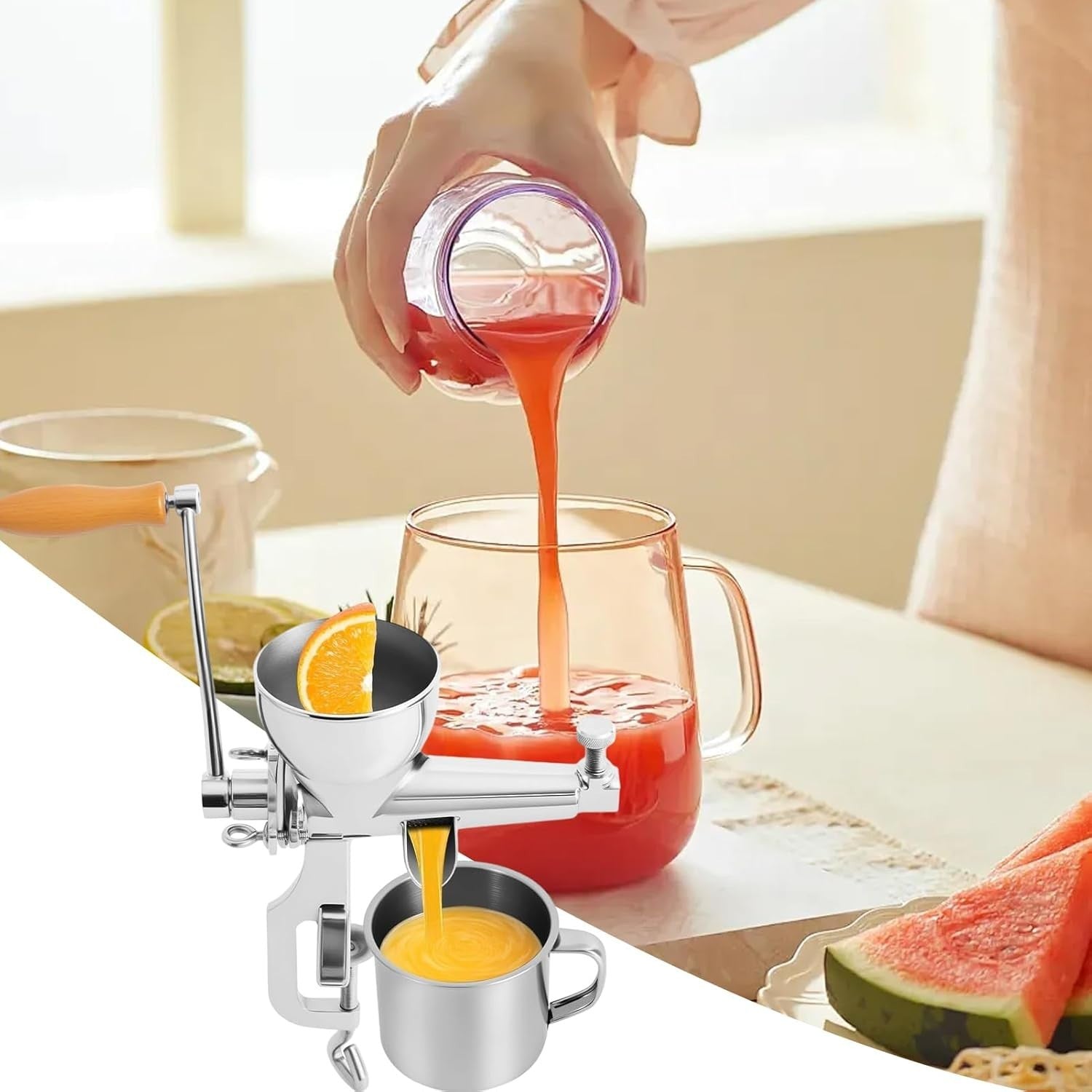Manual Masticating Juicer Stainless Steel Leafy Greens Wheatgrass