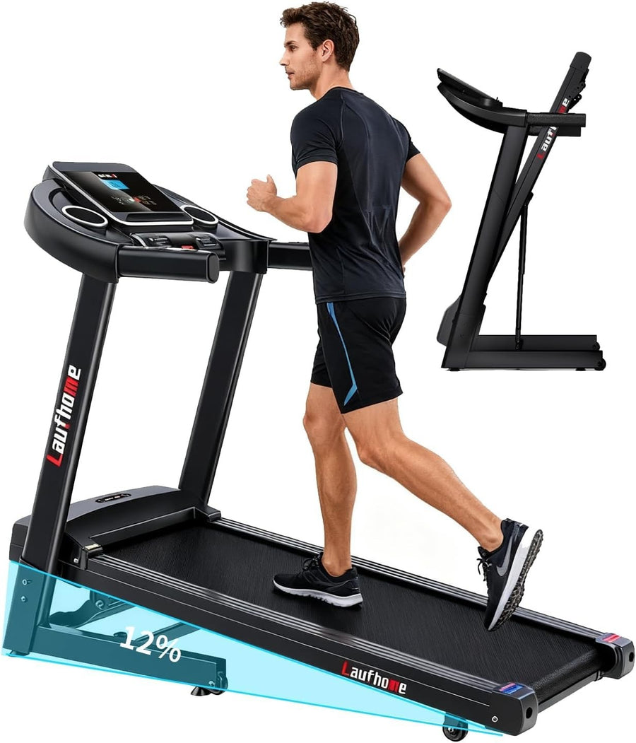Home Folding Treadmill 4.25HP 1-14km/h Incline Running Machine Black