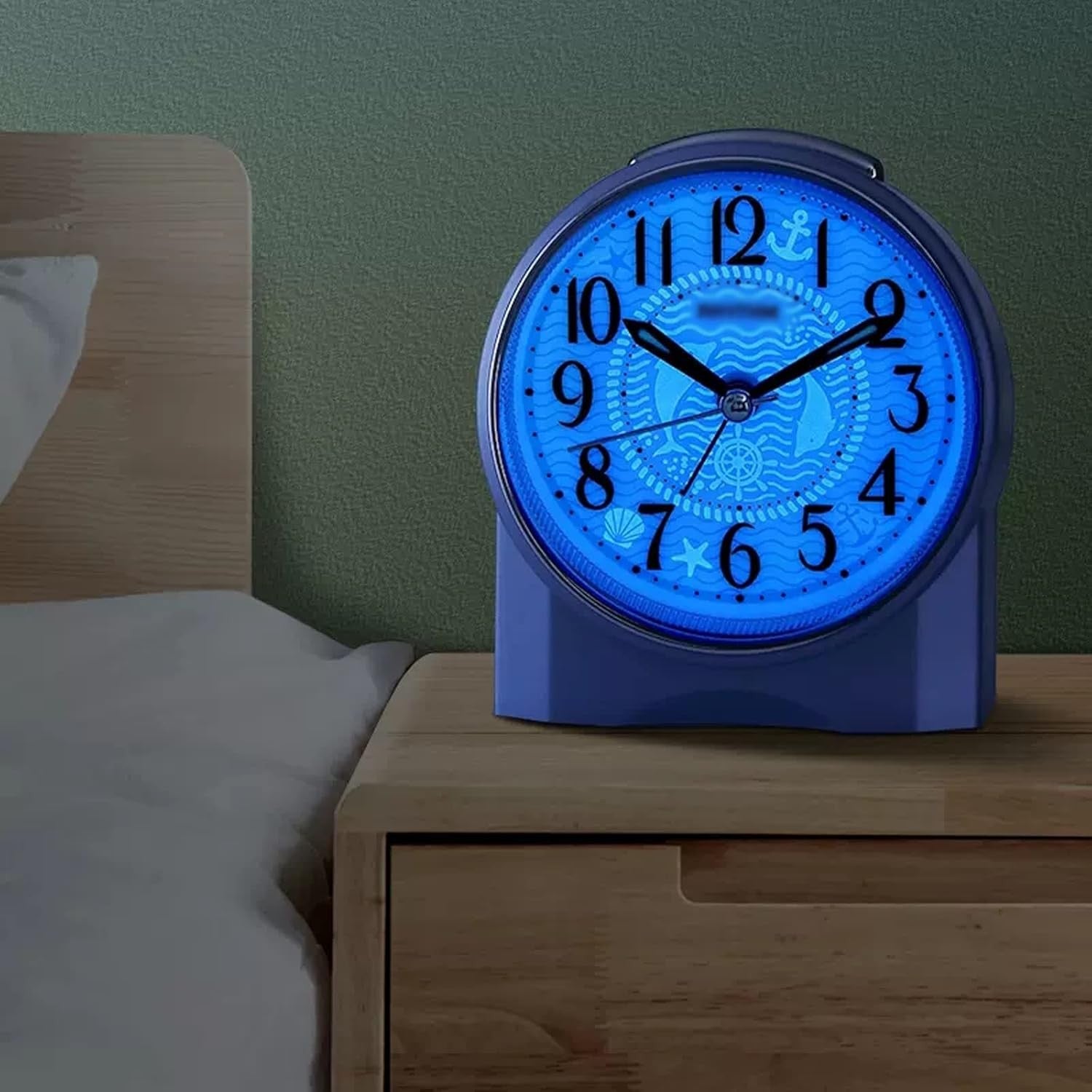 Silent Alarm Clock Loud Wake Up Bedside Clock Night Light for Heavy Sleepers